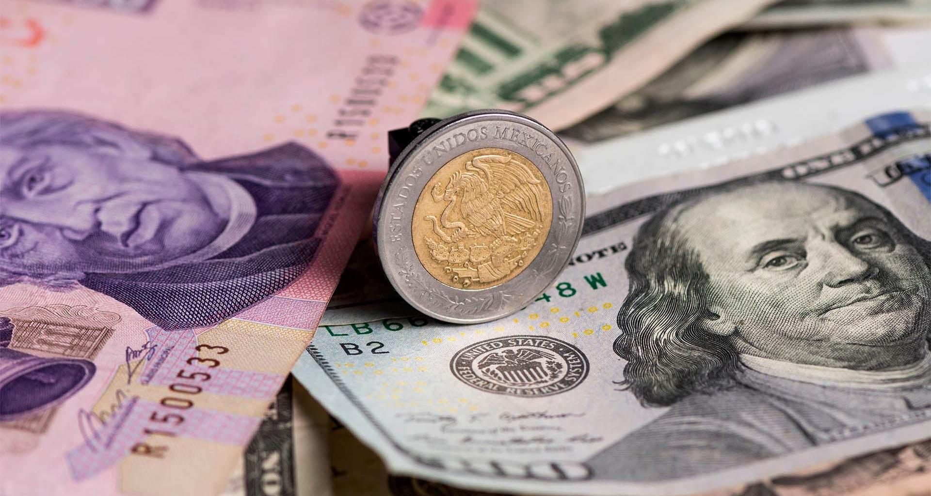 Imagen representativa del dólar y el peso mexicano