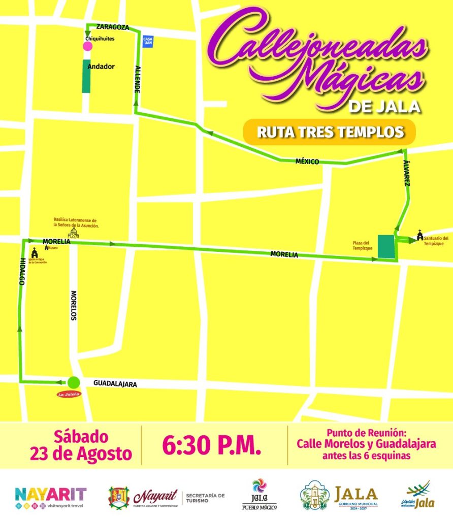¡Regresan las Callejoneadas Mágicas de Jala con la Ruta Tres Templos!