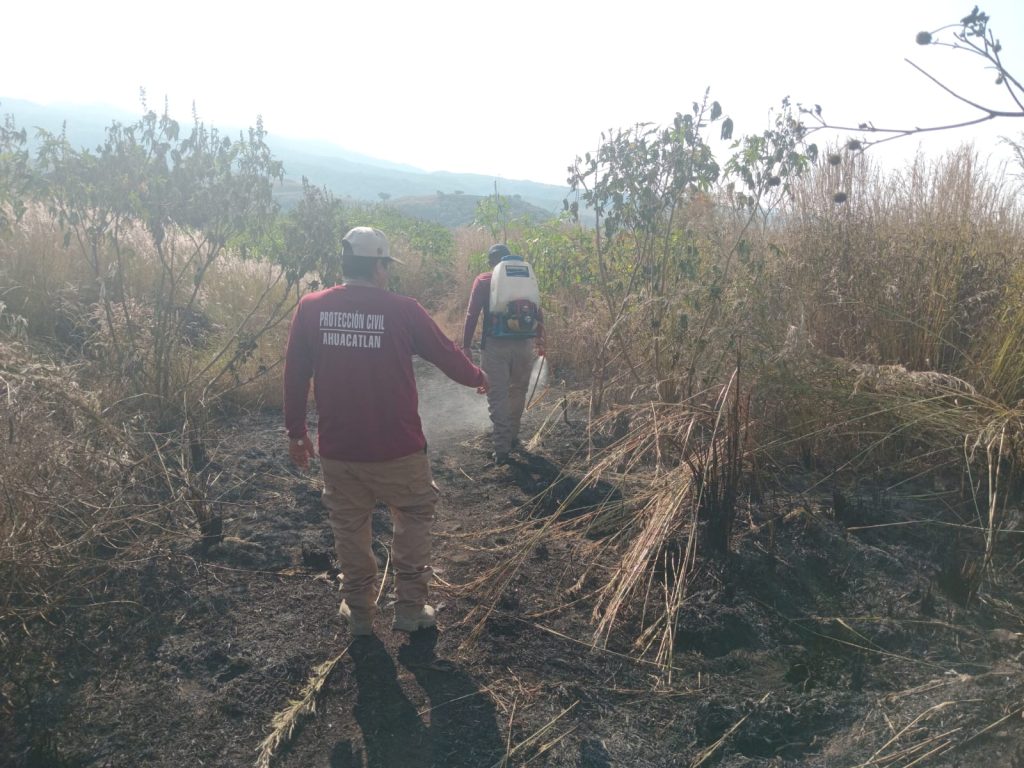 Incendio Ahuacatlán es controlado por Protección Civil en la carretera federal 15 1 Incendio en la carretera federal 15 es controlado por Protección Civil de Ahuacatlán