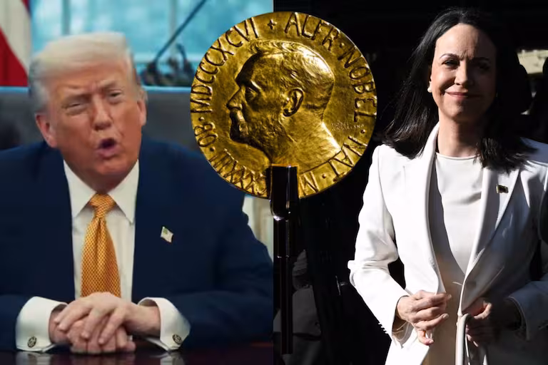 María Corina Machado afirma haber entregado a Donald Trump la medalla de su Premio Nobel de la Paz