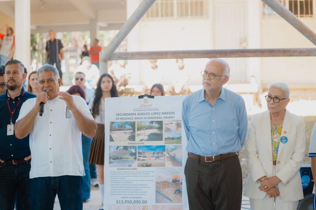 Arranca rehabilitación de la Secundaria Adolfo López Mateos en Mezcales, Bahía de Banderas
