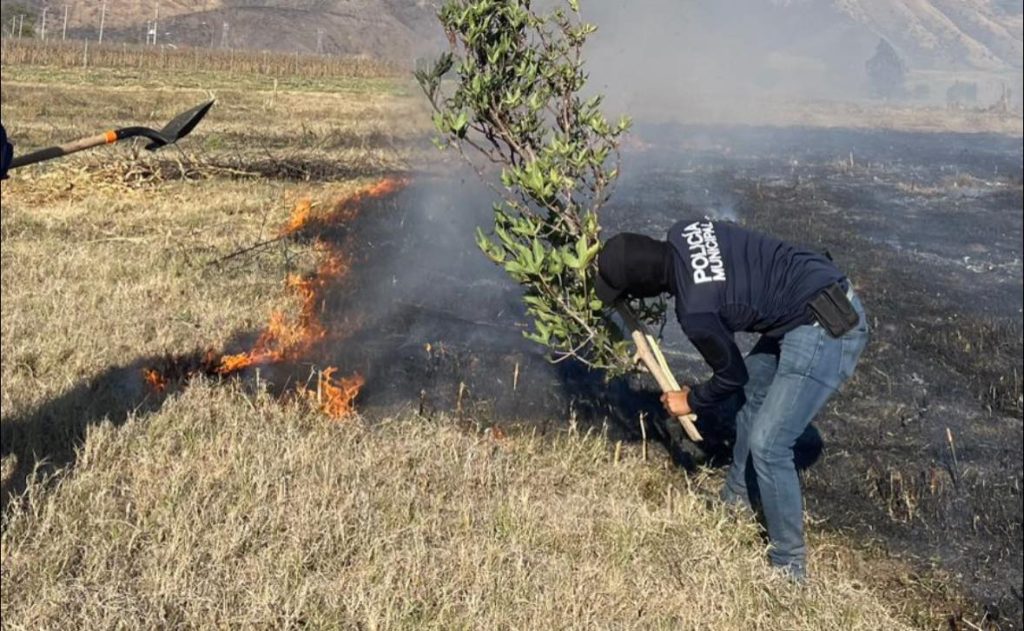 Gobierno de Jala atiende incendio en El Llano Los Nogales sin mayores afectaciones